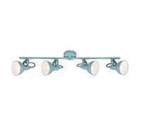 Briloner Leuchten - Plafonnier, projecteur 4-flammes, projecteur rotatif et pivotant, rétro/vintage, 4 x E14, 40 Watt, métal, blanc menthe, 790x190mm (LxH)