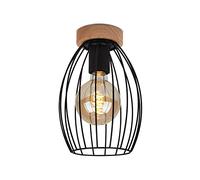 Briloner Leuchten Plafonnier rétro en bois noir 1 ampoule E27 max. 60 W 175 x 256 mm
