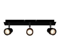 Briloner Leuchten - Projecteur de plafond LED, plafonnier 3-flammes, projecteur rotatif et inclinable, 3x GU10, 5 Watt, 460 Lumen, 3.000 Kelvin, noir