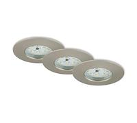 Briloner Leuchten Spot encastré LED rond sans transformateur de faible profondeur de montage Seulement 30 mm, Plastique, Nickel mat, 3er Set 5 watts 7204-032