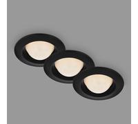 Briloner Leuchten - Spots encastrables LED avec module LED sphérique, lot de 3 lampes encastrées, 3 watts chacune, lumière blanc chaud, protection contre les éclaboussures, noir, 95x36 mm (PxH)
