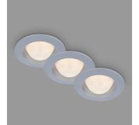 BRILONER Lights - Spots encastrables LED avec module LED sphérique, lot de 3 lampes encastrées, 3 watts chacune, lumière blanc chaud, protection contre les éclaboussures, chrome mat, 95x36 mm (PxH)