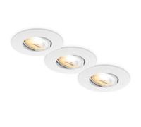 Briloner - Lot 3 Spots Encastrables LED, CCT, IP23, 90mm, Blanc | Blanc Chaud à Blanc Neutre, Spot, Spots Plafond, Spots Encastrés, Downlight, Spot LED, Découpe 68mm, 2700K-4000K