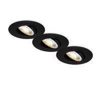 Briloner - Lot 3 Spots Encastrables LED, Dimmable, CCT, IP23, 90mm, Noir | Blanc Chaud à Blanc Neutre, Spot, Spots Plafond, Spots Encastrés, Downlight, Spot LED, Découpe 68mm, 2700K-4000K