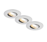 Briloner - Lot 3 Spots Encastrables LED, Dimmable, CCT, IP23, Chrome Mat | Blanc Chaud à Blanc Neutre, Spot, Spots Plafond, Spots Encastrés, Downlight, Spot LED, Découpe 68mm, 2700K-4000K