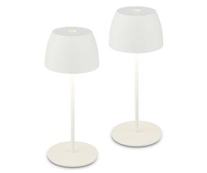 BRILONER - Lot de 2 mini lampes de table LED sans fil avec commande tactile, intensité réglable en continu, lampe de chevet sans fil, salon à poser, chevet, bureau, extérieur, 8 x 20 cm, blanc