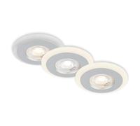 BRILONER - Lot de 3 lampes à encastrer au plafond LED, anneau lumineux LED, lampes à encastrer plates LED, IP44, chrome mat, 84x34 mm (DxH)