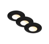 BRILONER - Lot de 3 spots LED encastrables 230V salle de bain Boîtier 50% recy hangement de température de couleur, IP44, Ra90, LED Spot, plat, 68mm, 90x30mm (DxH), noir