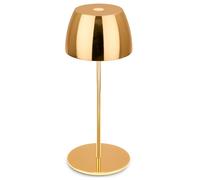 BRILONER - Mini lampe de table LED sans fil IP44 avec touche, variateur continu, batterie & source lumineuse interchangeables, lampe de chevet, salon, lampe LED, 8x20 cm (DxH), or brillant