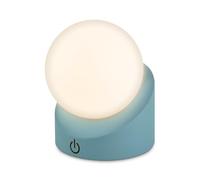 BRILONER - Mini lampe de table LED sans fil IP54 avec touche, variateur par paliers, batterie et source interchangeables, lampe de chevet, boule, lampe LED, lampe de table, 10x8x9 cm, bleu