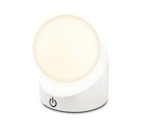 BRILONER - Mini lampe de table LED sans fil IP54 avec touche, variateur par paliers, batterie et source interchangeables, lampe de chevet, boule, lampe LED, lampe de table à batterie, 10x8x9 cm
