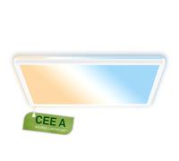 BRILONER - Panneau LED avec télécommande, CEE A source lumineuse, 14,2 W à 3000lm, plat, CCT, lumière indirecte, dalle led, panneau plafond, plafonnier, lustre salon, 42x42x3 cm, blanc