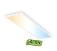 BRILONER - Panneau LED 12,6W à 2860lm, télécommande, dimmable, CCT blanc chaud à froid, dalle led, panneau plafond, plafonnier, lustre salon, 100x25x6 cm, blanc