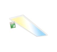 BRILONER - Panneau LED 12,6W à 2860lm, télécommande, dimmable, CCT blanc chaud à froid, dalle led, panneau plafond, plafonnier, lustre salon, 100x25x6 cm, blanc