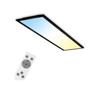 Plafonnier LED à montage apparent, intensité lumineuse variable, avec télécommande Plafonnier noir, 24W 2200lm blanc chaud/blanc froid, LxH 100 x 6 cm