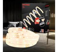 BRILONER - Pimp your Stripe Starter Set 2 m bande LED blanc chaud, interrupteur à câble, 3 m de câble, raccourcissable, auto-adhésif, bande LED, rétro-éclairage TV LED, jeux LED, bandes LED