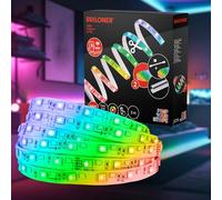 Briloner - Pimp your Stripe Starter Set Bande LED de 2 m, commande vocale via app, câble de 3 m, couleur RGBW, raccourcissable, autocollant, bande LED, gaming led, tv led rétroéclairage
