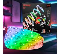 BRILONER - Pimp your Stripe Starter Set Bande LED de 2 m, commande vocale via l'application, câble de 3 m, couleur RGBW, raccourcissable, auto-adhésif, bande LED, LED de jeu, rétroéclairage TV LED