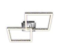 BRILONER - Plafonnier à LED à effet scintillant, LED Frame, aluminium chromé, à intensité variable, orientable, lumière blanc chaud
