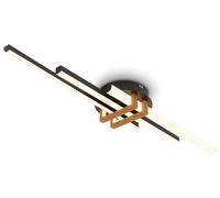BRILONER - Plafonnier LED à lumière blanche chaude, profilés d'angle, salon, chambre, luminaire plafonnier, 78,5x16x7,5 cm, noir-bois