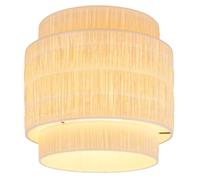 BRILONER - Plafonnier avec abat-jour en raphia, douille E27, max. 10 W, boho, esthétique, lampe de salon, lampe de chambre, lampe de salle à manger, lampe de couloir, 30 x 32 cm (DxH), Naturel