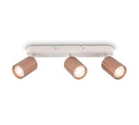 BRILONER - Plafonnier avec cannelures, orientable, GU10, max. 9 W, spot de plafond, luminaire plafonnier, lustre salon, lumière plafond, plafonnier chambre, lampe plafond, 32,5cm, coffee