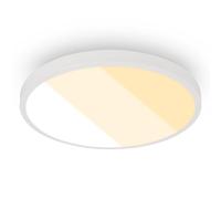 BRILONER - Plafonnier LED, 18W 2000lm, 2700K 3000K 4000K, IP44 Protection éclaboussures, plafonnier lumineux, lampe salle de bain, lampe cuisine, 24 x 6 cm, Blanc