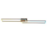 BRILONER - Plafonnier LED à intensité variable, plafonnier LED avec télécommande, Frame, température de couleur réglable, brun doré,1100x248x78 mm