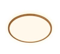BRILONER - Plafonnier LED à lumière indirecte, plat, lumière blanche chaude, lampe LED, plafonnier, lampe de salon, panneau, cuisine, chambre, 42x3 cm, cadre aspect bois