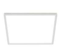 BRILONER - Plafonnier LED au design ultra mince en blanc, Luminaire Plafonnier carré 18W avec rétroéclairage indirect, Plafonnier Chambre, Plafonnier Salon, Lampe Chambre, Lampe Cuisine