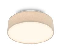 BRILONER - Plafonnier LED avec abat-jour en tissu, 16 W 2800 lm, lumière blanc chaud, lustre salon, chambre, luminaire cuisine, plafonnier LED salon, lampe plafond, 30 x 10,5 cm, Beige