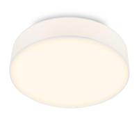 BRILONER - Plafonnier LED avec abat-jour en tissu, 24 W 2600 lm, lumière blanc chaud, lustre salon, chambre, luminaire cuisine, plafonnier LED salon, lampe plafond, 38 x 10,5 cm, Blanc