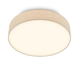 Briloner - Plafonnier LED avec abat-jour en tissu, 24 W 2600 lm, lumière blanc chaud, lustre salon, chambre, luminaire cuisine, plafonnier LED salon, lampe plafond, 38 x 10,5 cm, Beige