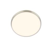 BRILONER - Plafonnier LED avec cache décoratif, lumière blanche chaude, 10,5 W, 1200 lm, ampoule LED, plafonnier, lampe de salon, lampe de cuisine, éclairage de plafond, 24 x 6 cm, nickel mat