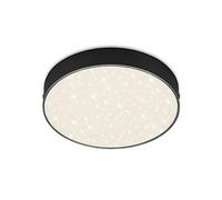 BRILONER - Plafonnier LED avec décor étoilé, plafonnier LED sans cadre, luminaire LED apparent, température de couleur blanc neutre, Ø212 mm, noir