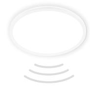 BRILONER - Plafonnier LED avec détecteur de mouvement IP44 portée 3m, couleur de lumière blanc neutre, plat, détection 120 degrés, plafonnier LED, panneau LED, 42x3 cm, blanc