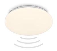 BRILONER - Plafonnier LED Avec Détecteur de Mouvement Portée 3m IP54, Couleur de Lumière Blanc Chaud, Détection 120 Degrés, Lampe LED, Lampe de Salle de Bain, Lampe de Cuisine, 35x7,5 cm, Blanc