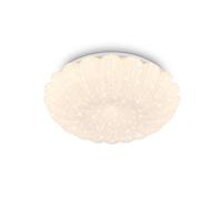 BRILONER - Plafonnier LED avec effet ciel étoilé, éclairage blanc chaud, bord ondulé décoratif, lustre salon, lustre cuisine, plafonnier LED salon, 28,5 x 7,5 cm, blanc