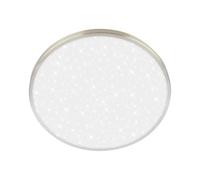 BRILONER - Plafonnier LED avec panneau décoratif, ciel étoilé, lumière blanche chaude, salon, chambre, luminaire plafonnier, cuisine, plafonnier salon, 33 x 6 cm, nickel mat