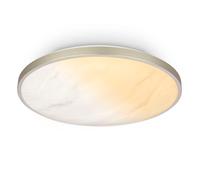 BRILONER - Plafonnier LED avec télécommande, CCT, design albâtre décoratif, éclairage pour intérieur, lustre salon, lustre cuisine, plafonnier LED salon, 38 x 7 cm, nickel mat