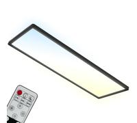 BRILONER Plafonnier LED CCT, Plafonnier LED rétroéclairé, Ultra plat, Variable, Télécommande, Blanc chaud, Blanc neutre, Blanc froid, 580x200x30mm (LxlxH), 7403-015, Noir