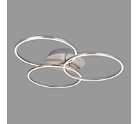 BRILONER - Plafonnier LED dimmable par étapes, température de couleur blanc chaud, plafonnier LED, lampe de salon, lampe de chambre à coucher, lampe de cuisine, 71,7x67,4x10,3 cm, nickel mat