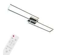 BRILONER - Plafonnier LED intelligent, lampe de salon WiFi orientable, effet de rétroéclairage, contrôle de la température de couleur, plafonnier à intensité variable avec télécommande, aluminium