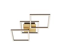BRILONER - Plafonnier LED, intensité lumineuse variable par paliers, plafonnier LED orientable, LED Frame, brun doré, 763x368x73 mm