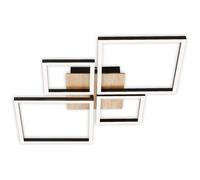 Briloner - Plafonnier Led Leuchten Frame, 44 W, 4000 Lm, Ip20, Noir, Métal-Plastique-Bois, Intensité Lumineuse Variable, 75 X 47 X 7,3 Cm