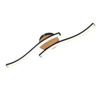 Briloner - Plafonnier Led Leuchten Go, 6 W, 480 Lm, Ip20, Noir, Métal-Plastique-Bois, 55,5 X 12 X 7,2 Cm