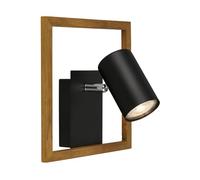 BRILONER - Plafonnier Led, Plafonnier Salon, luminaire plafonnier, lustre salon, lustre chambre, led murale, Applique intérieure, Lampe, Cadre en bois, Applique intérieure, Pivotante, Noir-bois