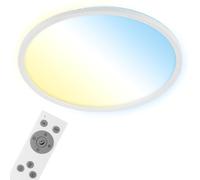BRILONER - Plafonnier LED plat Smart Home, compatible avec Alexa, télécommande, lampe LED, plafonnier LED, lampe de salon, panneau LED, lampe de chambre à coucher, lampe de couloir, 42x2,5 cm, blanc