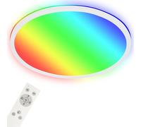 BRILONER - Plafonnier LED plat Smart Home, fonctionne avec Alexa, lumière colorée RGB+W, lampe, plafonnier, lampe de salon, panneau LED, lampe de chambre, 42x3,5 cm, blanc