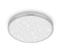 BRILONER - Plafonnier LED salle de bain avec lumière indirecte, IP44 protection contre les éclaboussures, couleur de lumière blanche chaude, plafonnier led, plafonnier cuisine, 24 x 6 cm, chrome